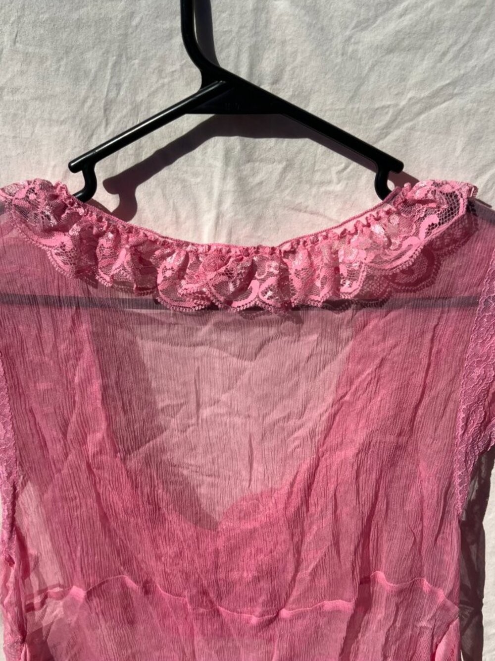 Sunny Leigh Womens Silk Ruffle Baby Doll Tie Top Pink Size L. - Picture 6 of 6